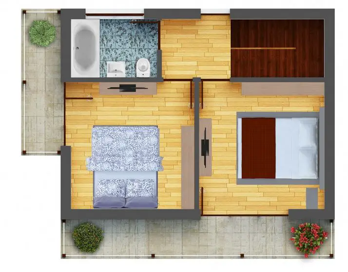 Proiecte de case mici cu 2 dormitoare 2 bedroom house plans 8
