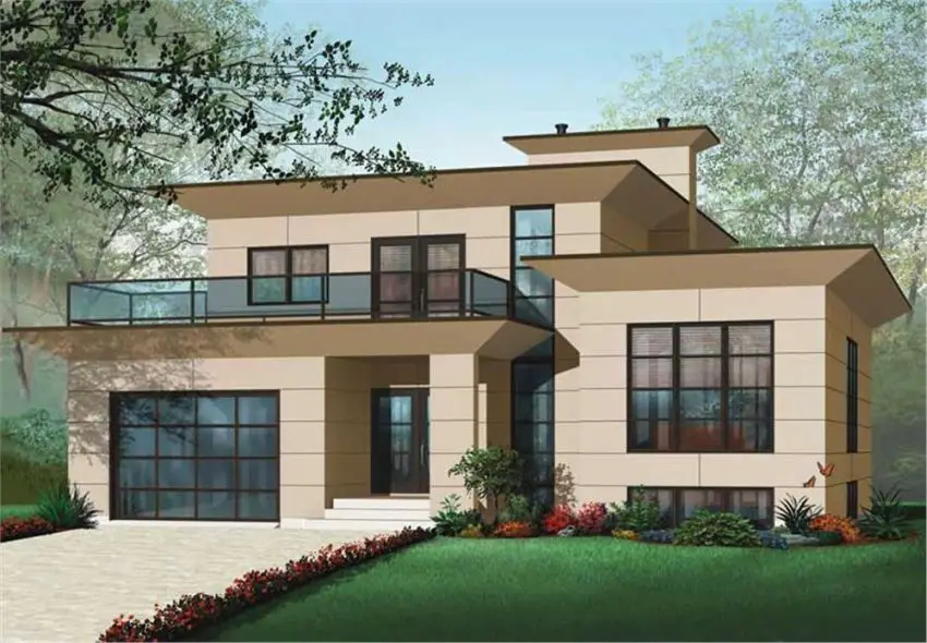 House plans with glass terrace outside