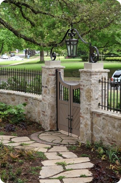 Wrought iron modern fence at home