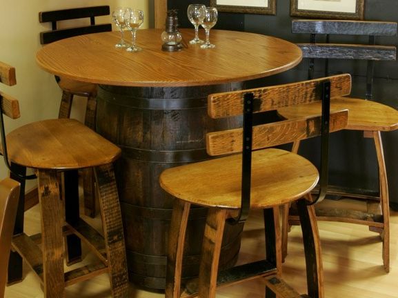Vintage wooden barrel furniture for home