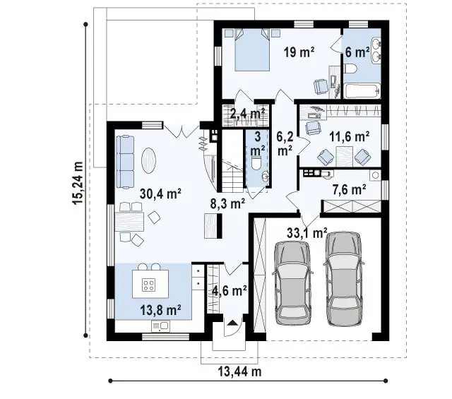 Proiecte case medii cu mansarda si garaj medium size house plans 3