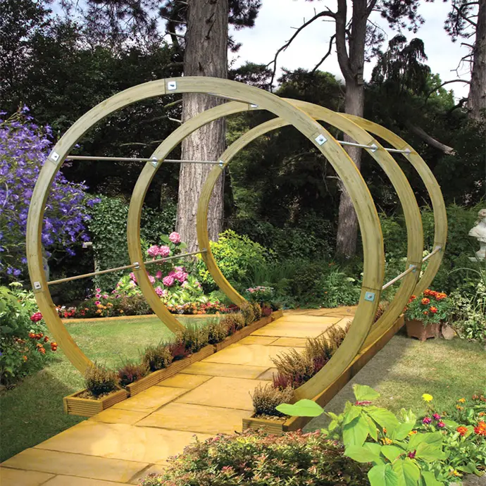 Metallic pergola design ideas in the garden