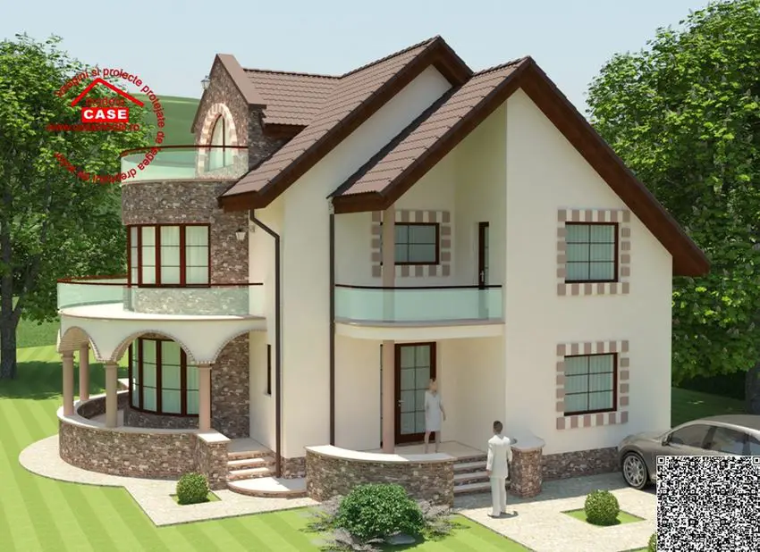 Modern 2 Story House Plan With Rooftop