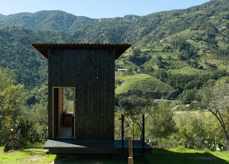 The charred cabin in Chile