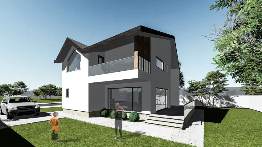 case cu terase din sticla House plans with glass terrace 10