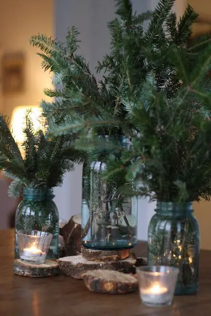 Christmas fir branches decorations for home