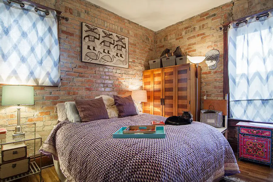 dormitoare cu pereti din caramida Bedrooms with brick walls 10