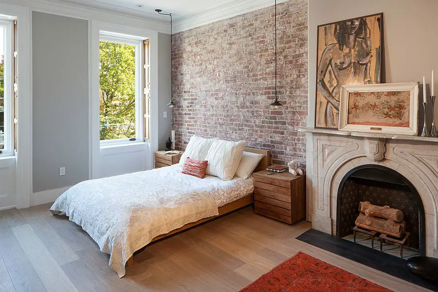 dormitoare cu pereti din caramida Bedrooms with brick walls 2