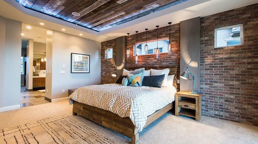 dormitoare cu pereti din caramida Bedrooms with brick walls 8