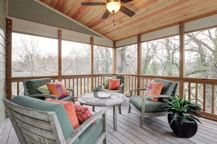 Screened in wood porches are elegant