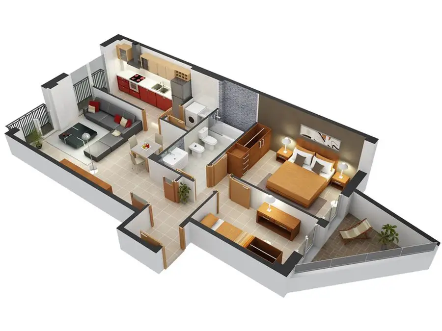 amenajarea unui apartament cu 3 camere 3 room apartment layouts 6