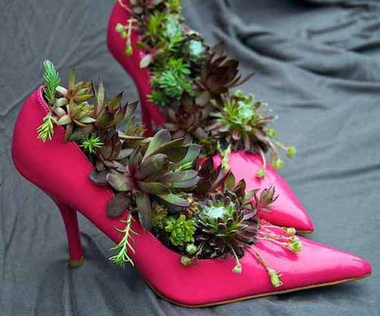 decoratiuni din pantofi shoe planters 7
