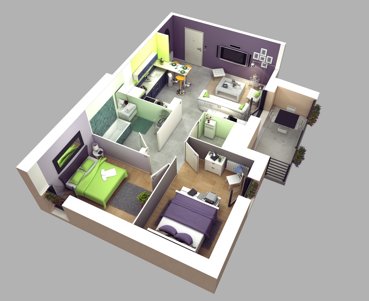 idei pentru amenajarea unui apartament cu 3 camere 3 room apartment layout ideas 6
