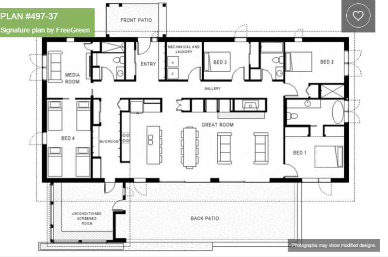 Single Story 4 Bedroom House Plans - Houz Buzz