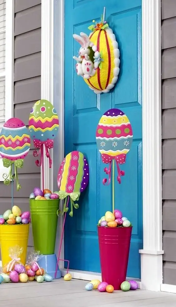 decoratiuni de paste in gradina Outdoor Easter decorations 1