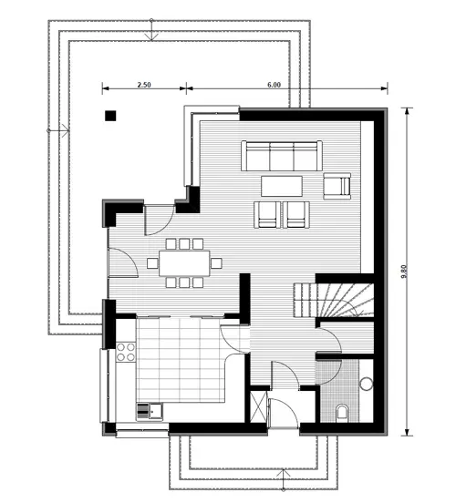 case medii cu mansarda Two story medium sized house plans 13