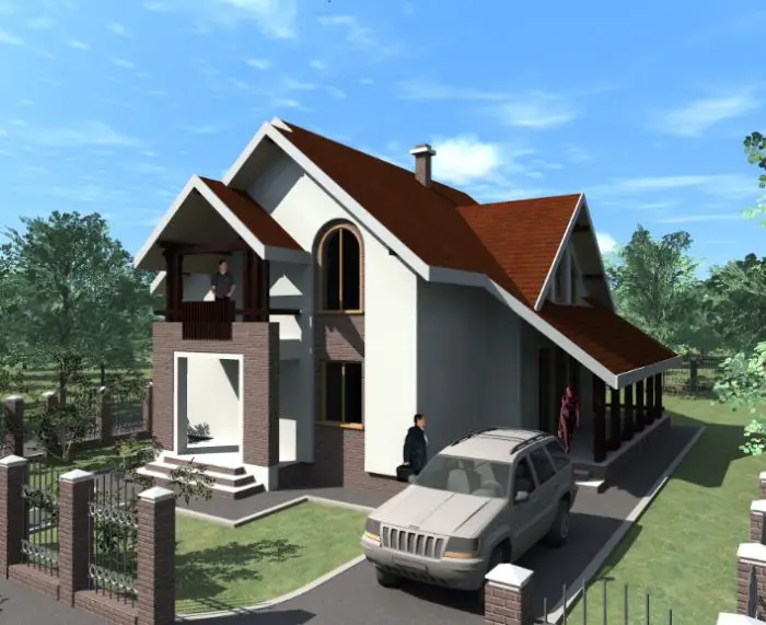 Two story medium sized house plans