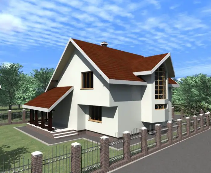 case medii cu mansarda Two story medium sized house plans 7