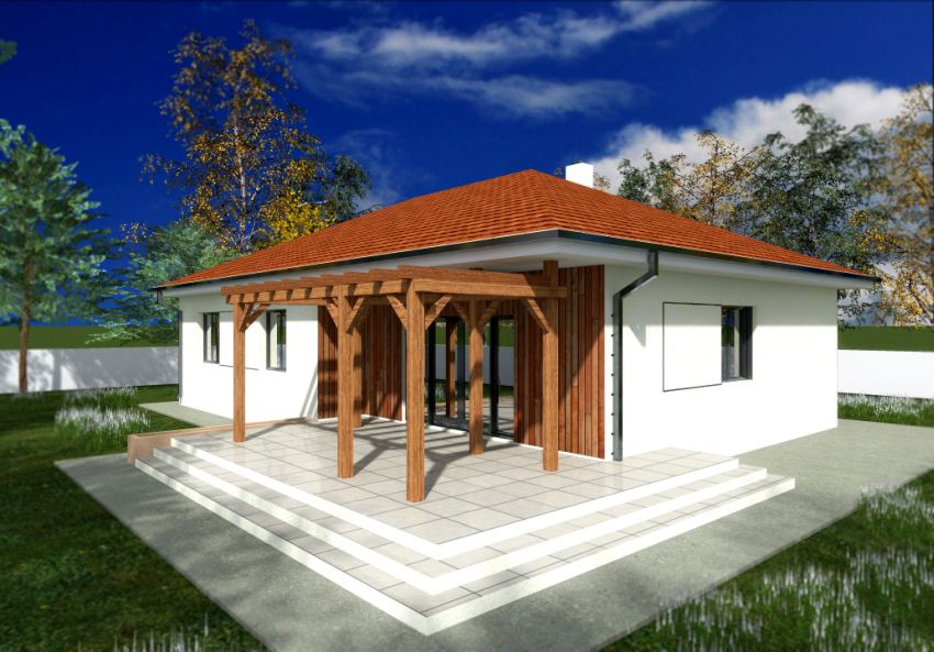 Proiecte de case cu parter si finisaje exterioare din lemn Single floor houses with exterior wood finishes 3