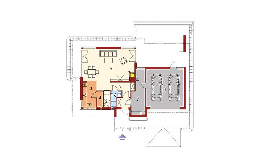 case cu etaj si garaj integrat Two story flat roof houses with garage 8