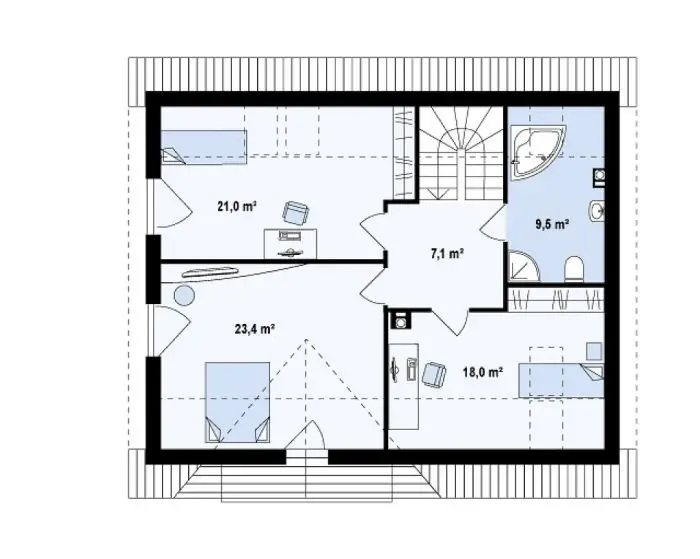proiecte de case medii cu mansarda Medium sized loft houses 4