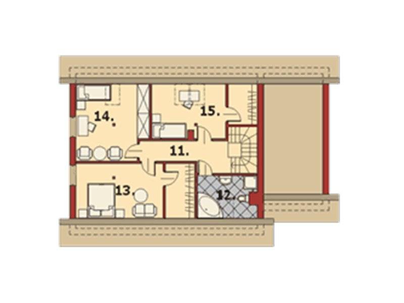 house plans with attic and 5 rooms