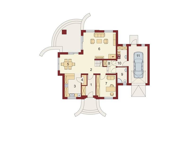 house plans with attic and 5 rooms