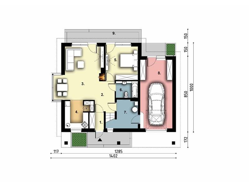 modern 4-bedroom, 3-bathroom house plans