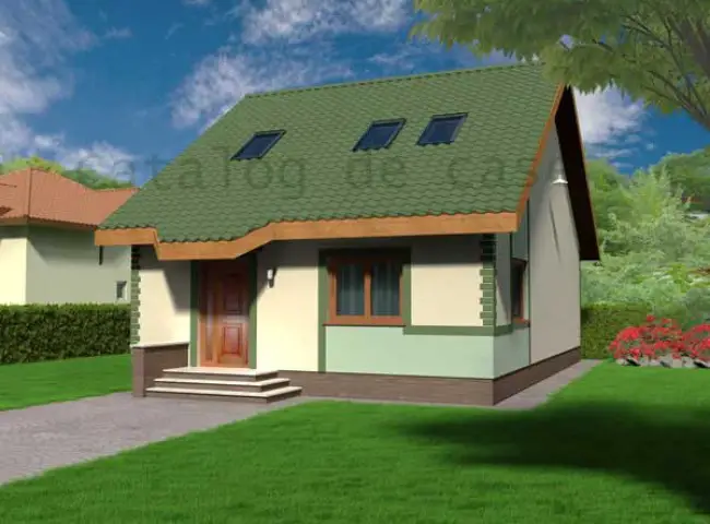 Casa cu acoperis verde