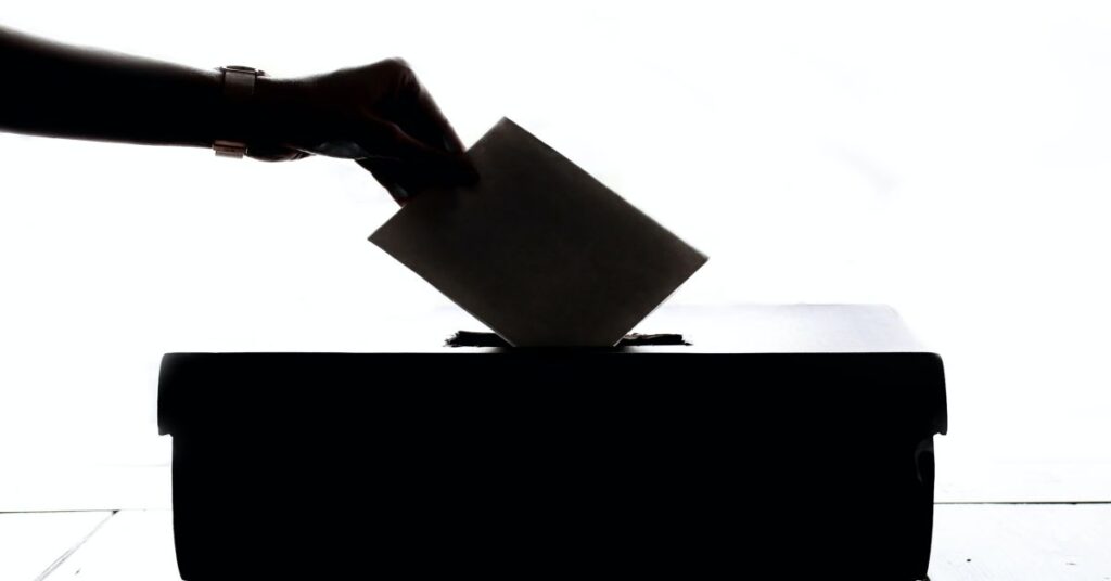 Buletin de vot introdus in urna