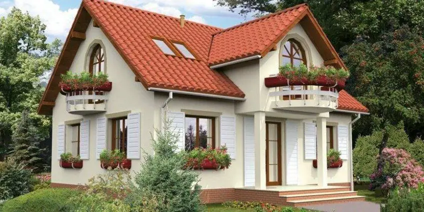 Casa cu acoperis rosu