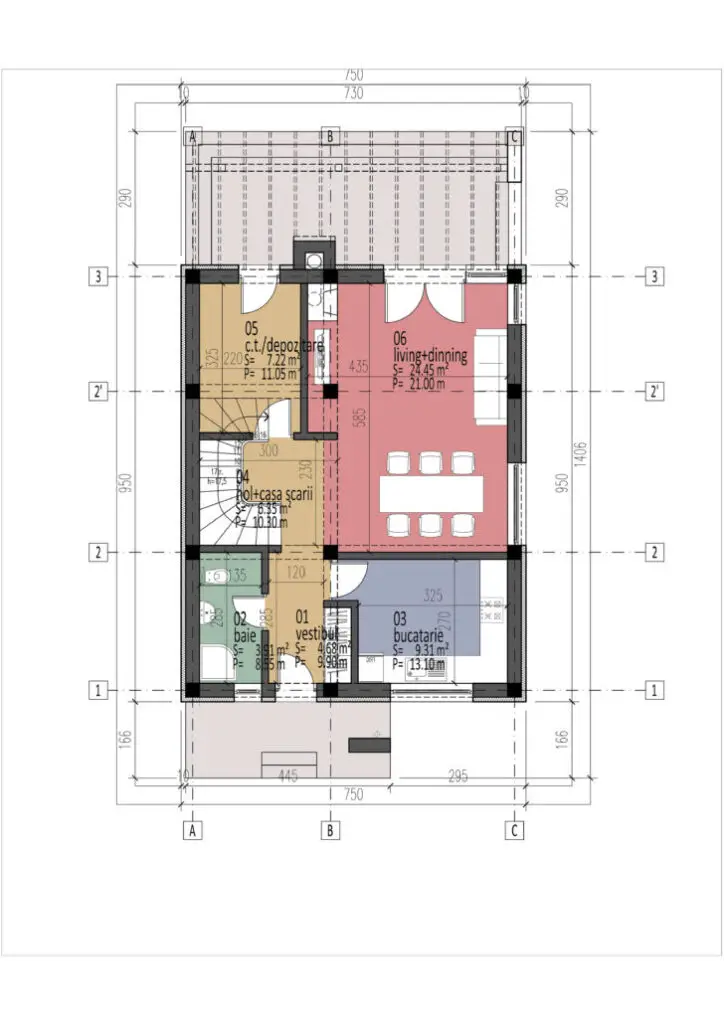 Proiecte de case medii cu etaj plan parter