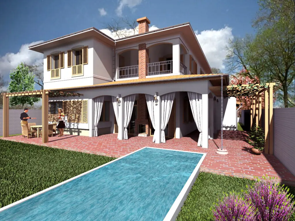 case mediteraneene cu terasă casă cu piscină

